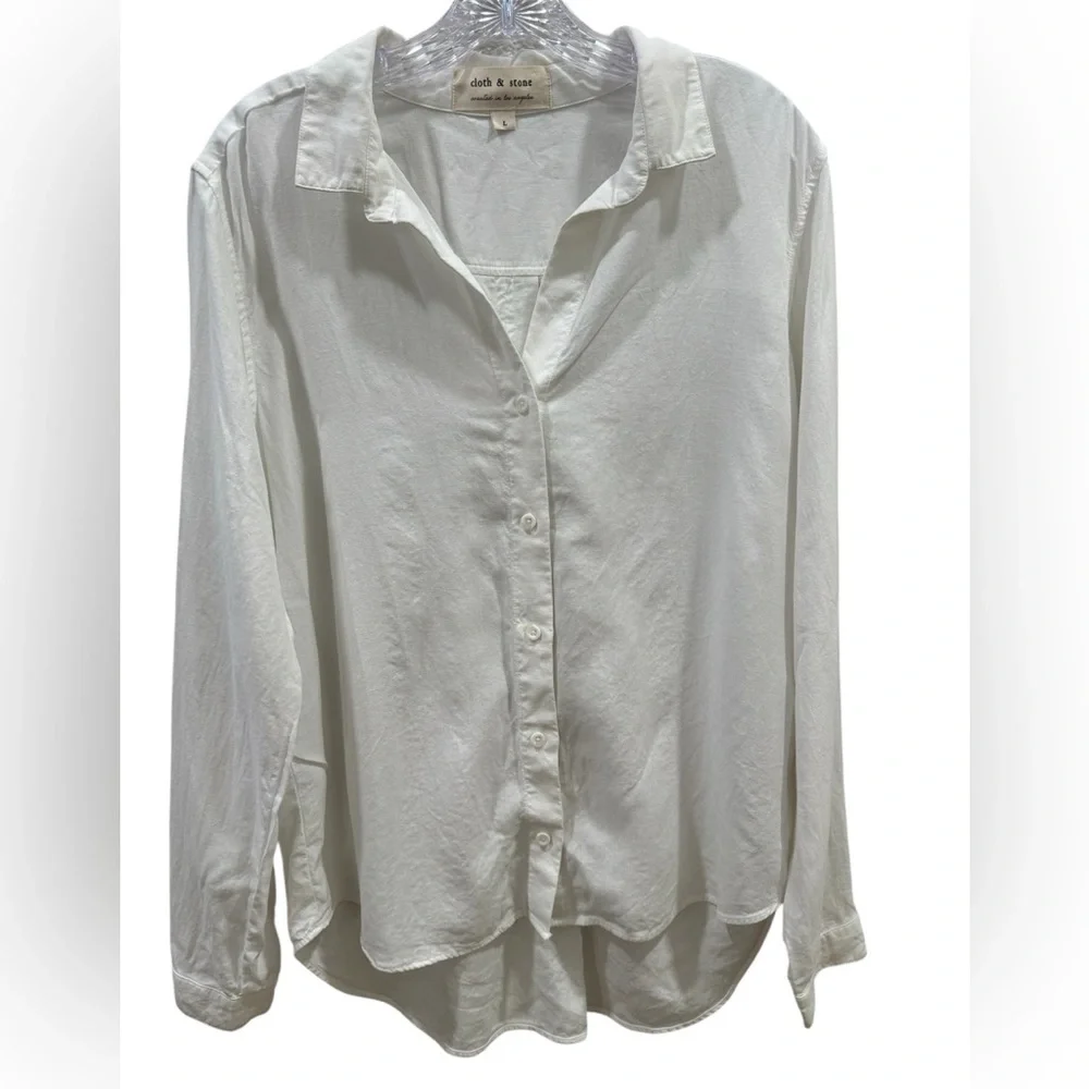 cloth & stone White Button-Down Tencel Shirt - Picture 2 of 5